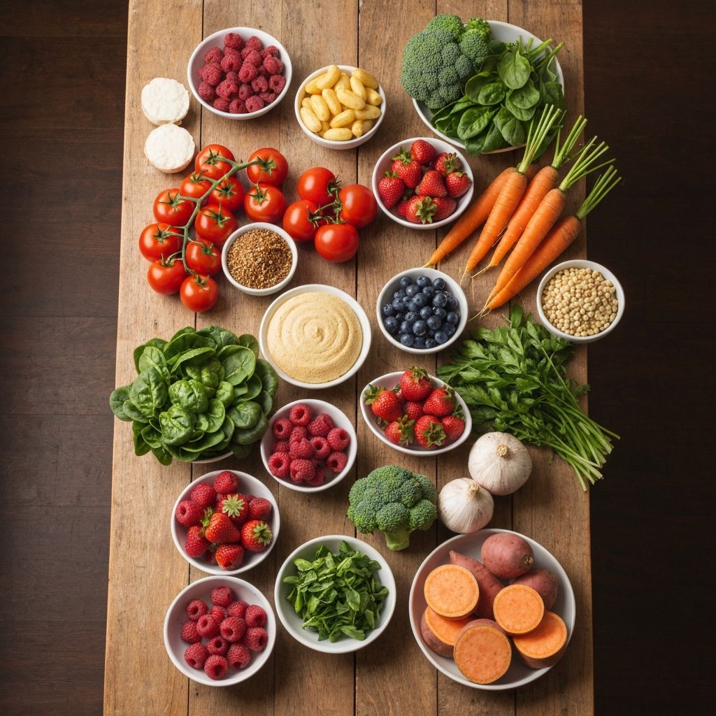 Fresh vegetables and balanced meal